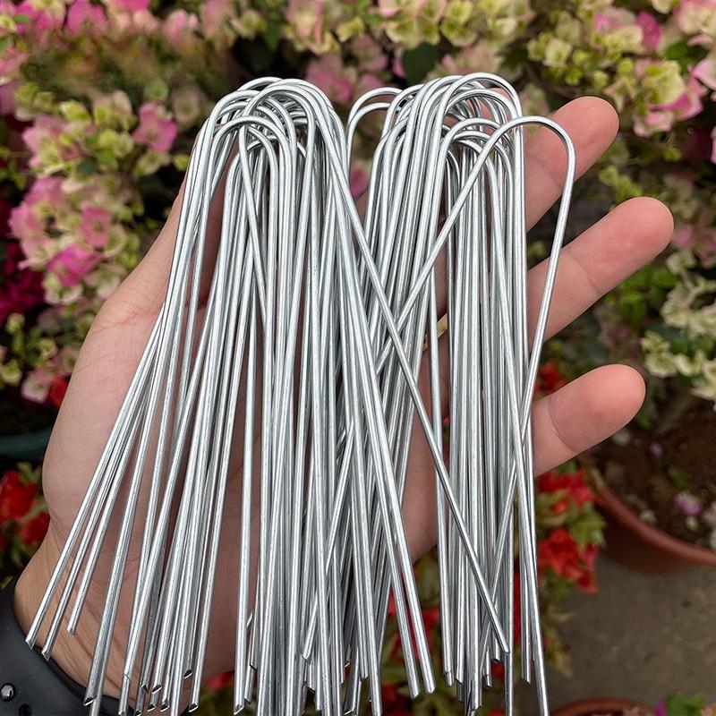 U-Type Sod Pins Lawn Anchors for Artificial Turf Landscape Fabric Fence Tubing Rust-Proof Weather-Resistant Garden Ground Nails