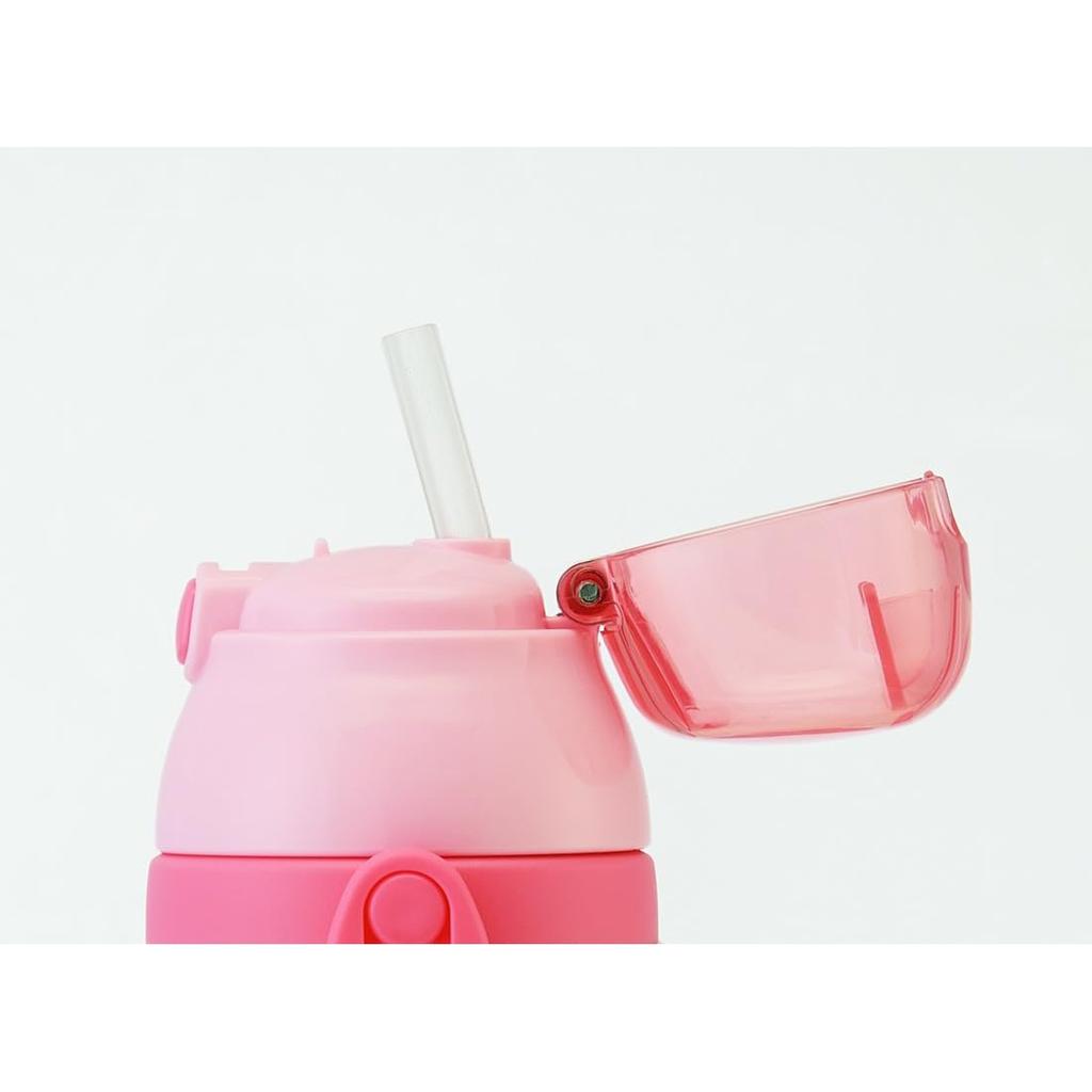 Skater Stainless Steel Children's Water Bottle 380ml Straw Drinking 3D Hello Kitty Snack Time SSPV4 Sanrio-A
