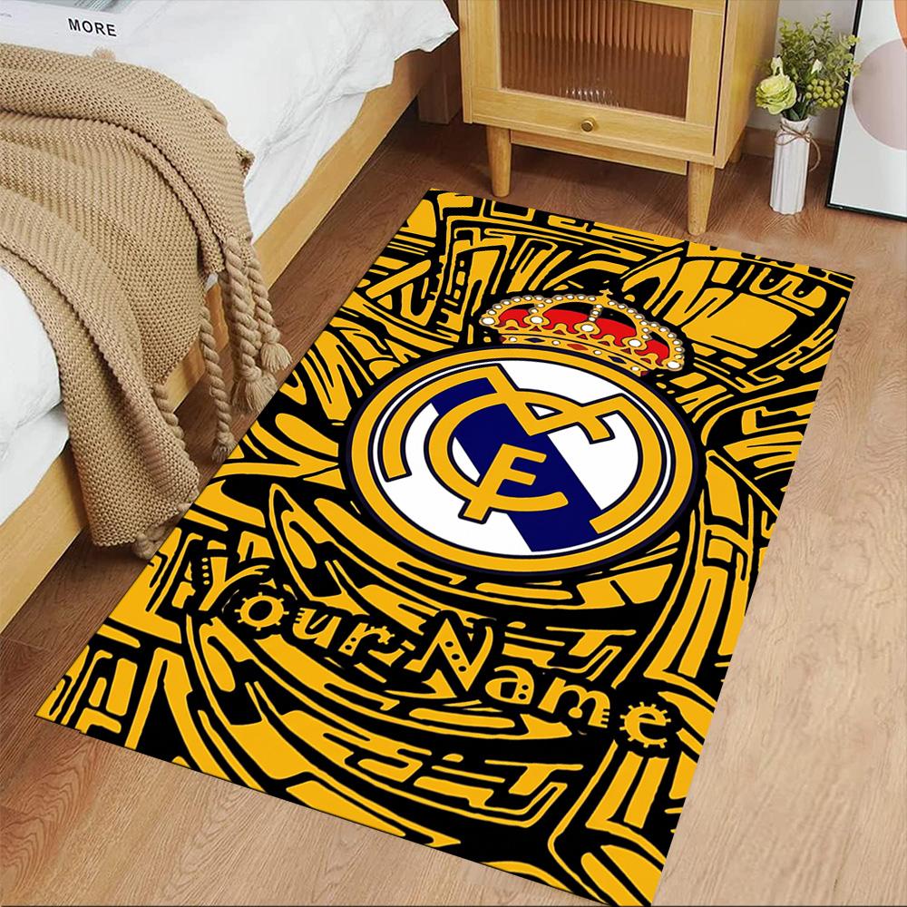 Real Madrid Club Customize Your Name Carpet Design for Dining Room Bedrooms Hallway Decorate Room Anti-slip Rug Office Home Decor