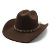 Versatile Casual Denim Big Eave Hat Retro Woolen Top Hat For Men And Women Couple Hat
