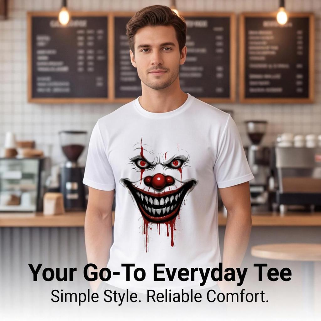 Stylish Retro Clown Pattern 3D All Over Print Men's Crew Neck T-Shirt