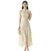 [Spot] Summer new new Chinese stand-up collar embroidery gentle temperament medium and long retro dress women's dress