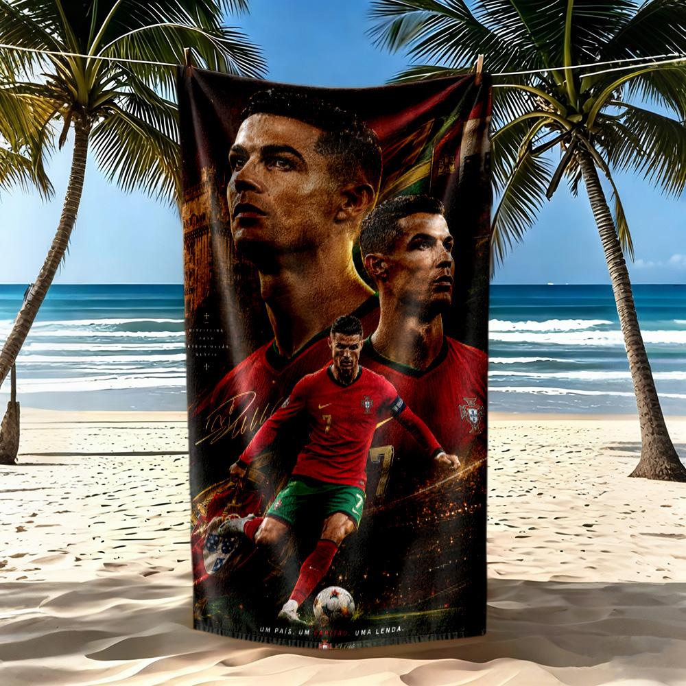 Cristiano Ronaldo Beach Towel High Absorbency Quickdry Comfortable Lightweight Suitable For Swimming Gym Camping Yoga Vacation