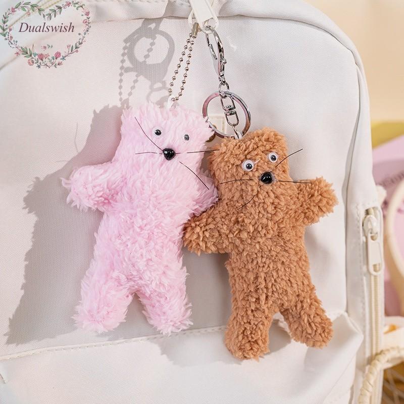 

Cute Plush Cat Keychains Animal Bag Pendant Cute Funny Mustache Mouse Doll Pendant Student Backpack Women s Bag Pendant Car Keychain Accessory сірий