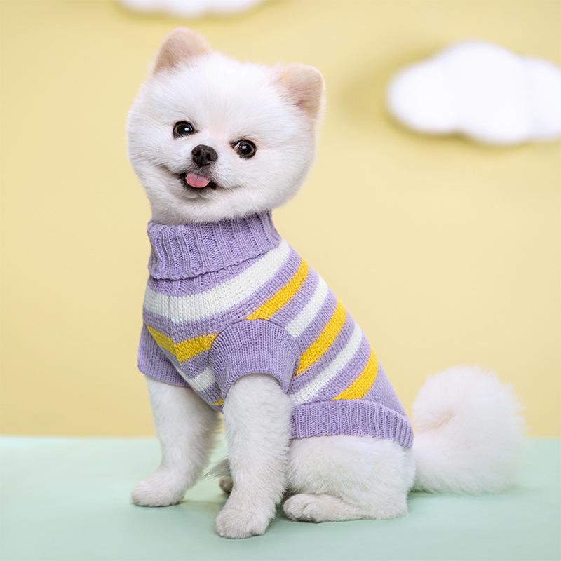 Cozy Cable Knit Sweater for Dogs & Cats - Warm High-Neck Design for Autumn/Winter
