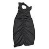 Women Mini Dress Pleated Sleeveless Sheath Dress Slim Fit Square Neck Thread Pure Color Elastic Vest Dress for Club Beach Parties