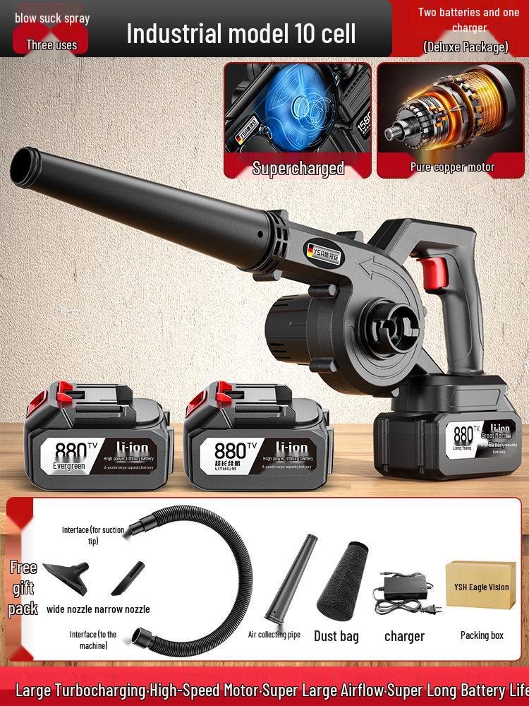 Eagle Vision Rechargeable High-Power Hair Dryer & Dust/Snow Blower with Lithium Battery for Home and Car Use