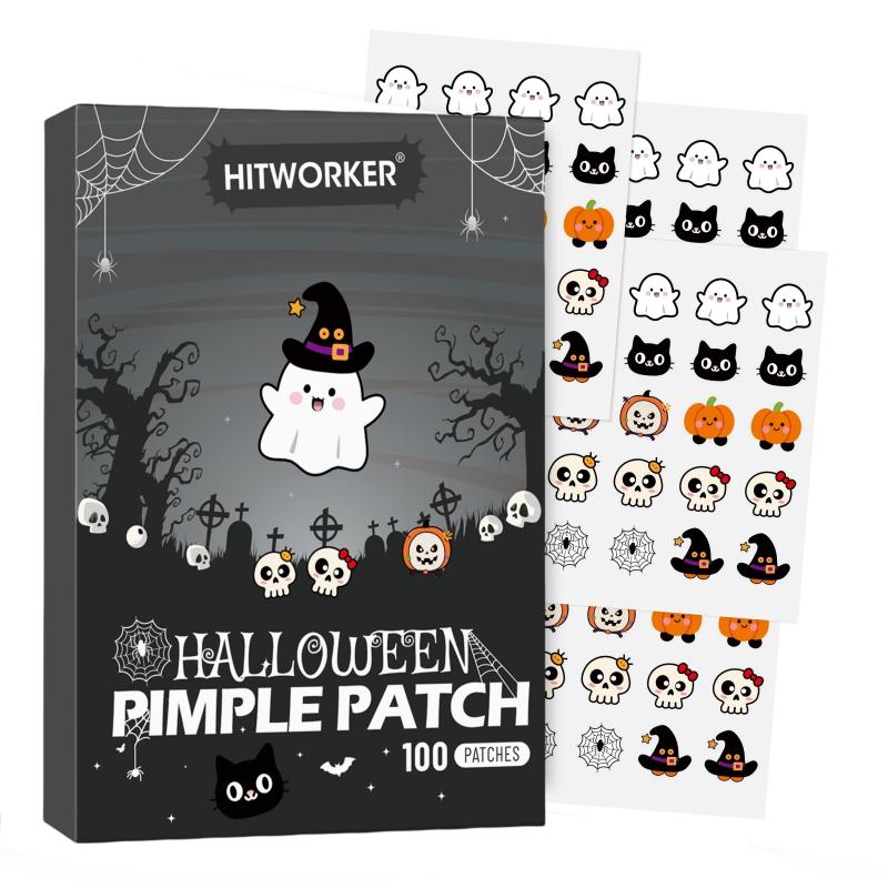 

80/100Pcs Alcohol-Free Fragrance-Free Makeup Patch Cute Ghost Bat Design For Skin Cartoon Halloween Acne Patches A1