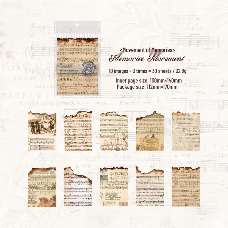 Ретро-дневник с обожженными страницами: Декоративный материал для поделок - 30 листов