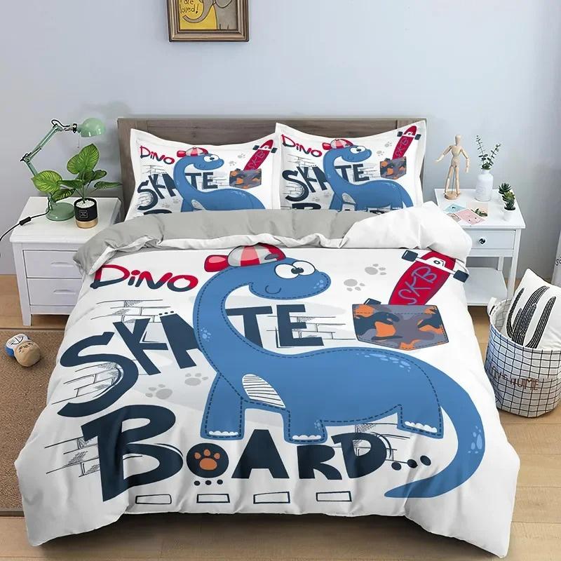 Polyester Comfortable Cartoon Pattern Duvet Cover Set 3-Piece Set With Duvet Cover And Pillowcases King Queen Twin Sizes For Boys Girls And Kids