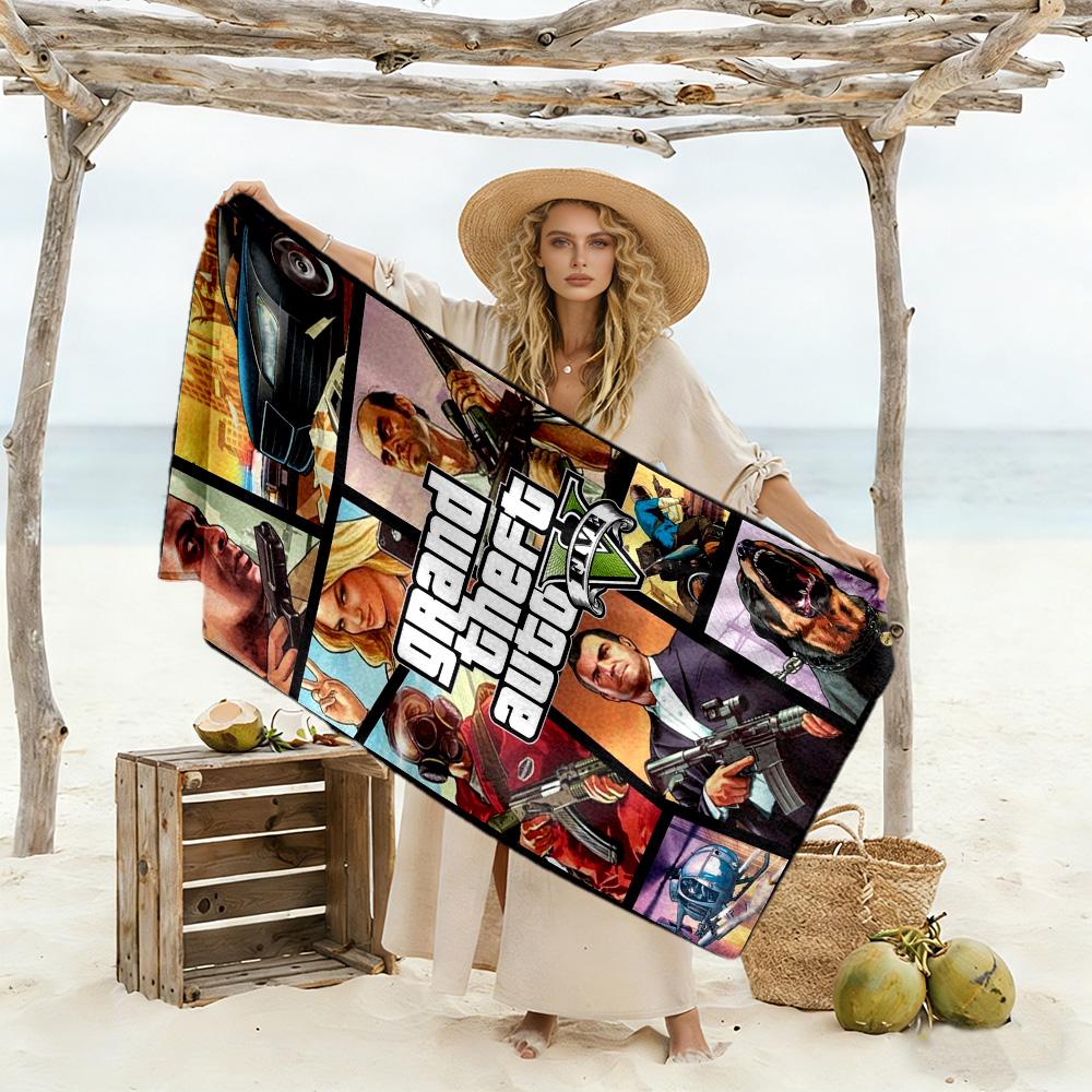 Grand Theft Auto Beach Towel Super Soft Absorbent Comfortable Lightweight