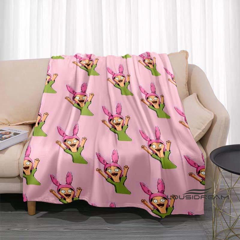 Happy Burger Shop cartoon print blanket. A warm and comfortable flannel blanket suitable for bedrooms, sofas, beds, chairs, picn