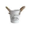 Retro Wrought Iron Flower Bucket: Pastoral Home Decor Potted Flower Pot Ornament