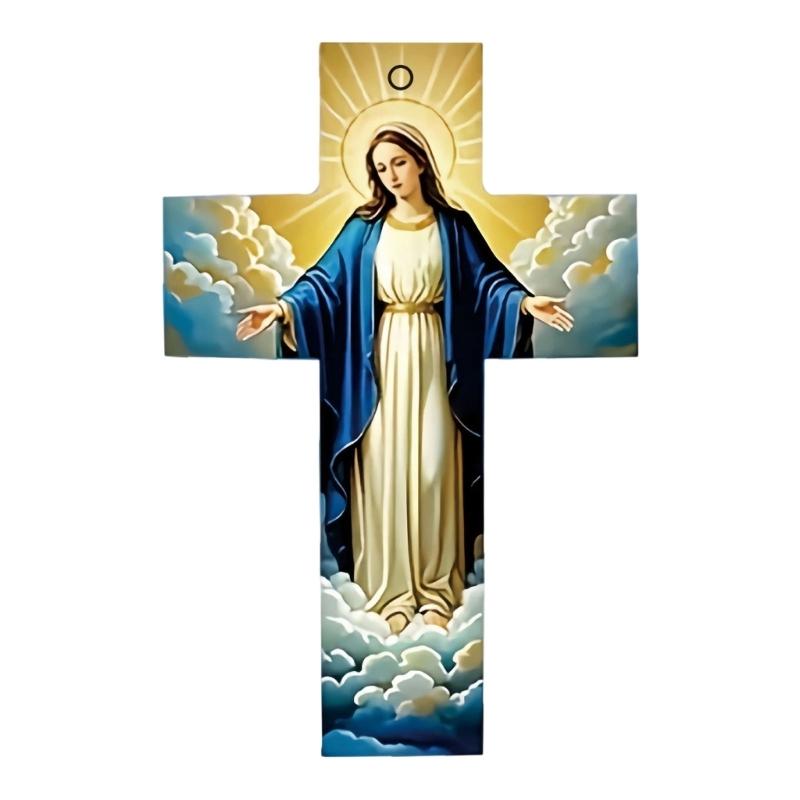 Acrylic Crosses Christian Christmas Ornament Christmas Tree Ornament Bag Charm Pendant Unique Religious Gift for Womens