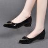zapatos de mujer women cute sexy white hear deco spring slip on square heel shoes lady classic black comfort heel shoes ab610