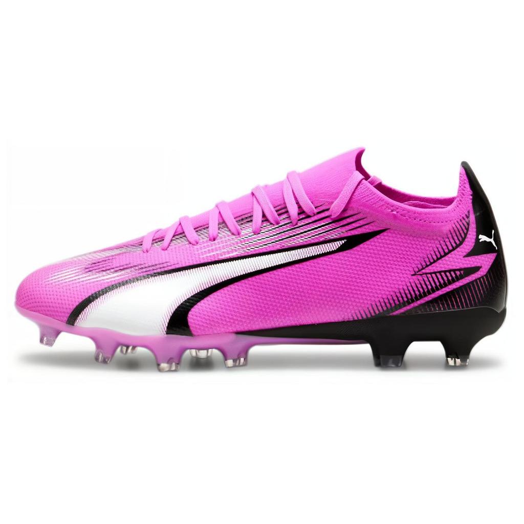 PUMA Ultra Match Low top AG Artificial Ground FG Firm Ground Fabric Abrasion Resistant Soccer Shoes Unisex Pink White 107754-01