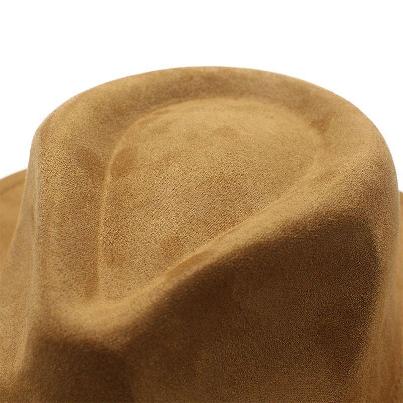 Unisex Suede Felt Cowboy Fedora Hat - European & American Style