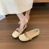 Late evening wind flat-soled soft-soled women's Doudou shoes spring new fashion shallow mouth with skirt gentle single shoes women