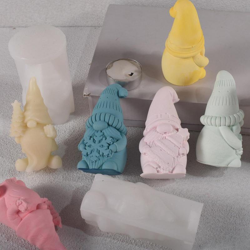 Gnome Molds Silicone Gnome Shaped Christmas Decor Candle Mold Flexible Home Decoration Mold Gnome Sculpture Mold For Easter
