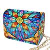 Kit de Sac à Bandoulière Peinture Diamant 5D DIY avec Chaîne Sac de Maquillage Strass Bling Motif Fleurs pour Décoration Intérieure Cadeau