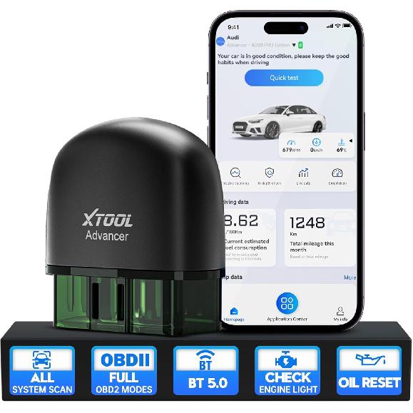XTOOL Advancer AD20 Pro Wireless OBD2 Scanner Diagnostic Tool, Car Code Reader for iPhone & Android, All System Scan Tool with Free Updates - Check