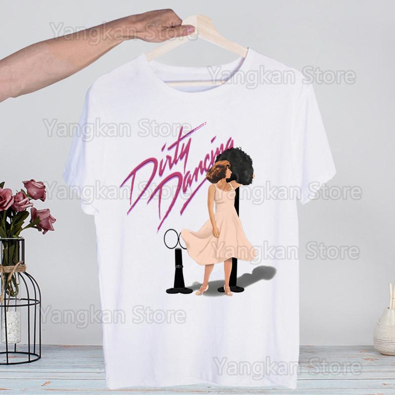 Dirty Dancing Movie Harajuku T Shirt Men Retro Washed Tops Tees Harajuku Tshirt Streetwear Hip Hop Male T-shirts