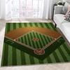 Baseball Field Carpet Mat Rug - Green Stripes Realistic Sports Theme Home Decoration for Living Room Kids Play Area Bedroom Mat