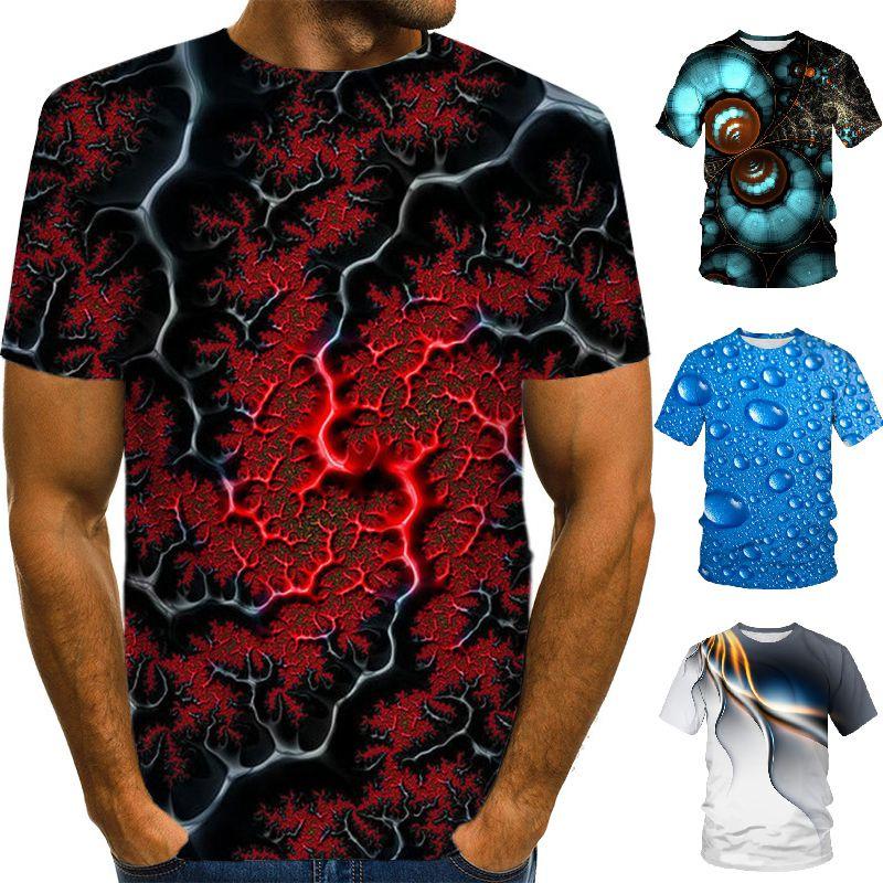 Mesmerizing 3d Printed Mens T-shirt With Unique Raindrop Design O-neck Summer Tops