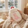 Handheld Warm Water Bag Kitten Embroidery Water-filling Bottle Cute Hand Warmers  Belly Warmer