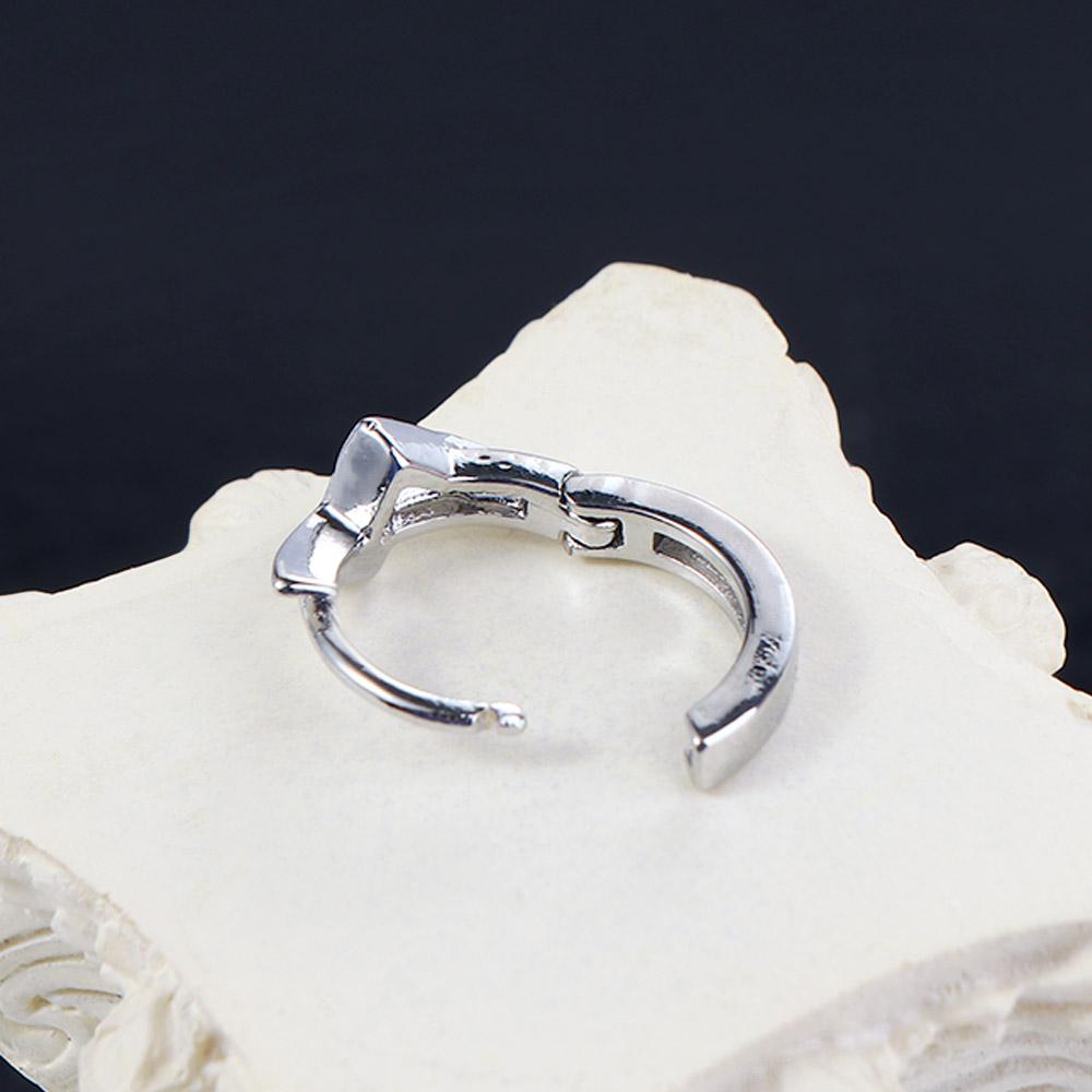 Street Wear Silver Plate Women Party Korean Earrings Men Accessories Ear Buckle Men Hoop Earrings