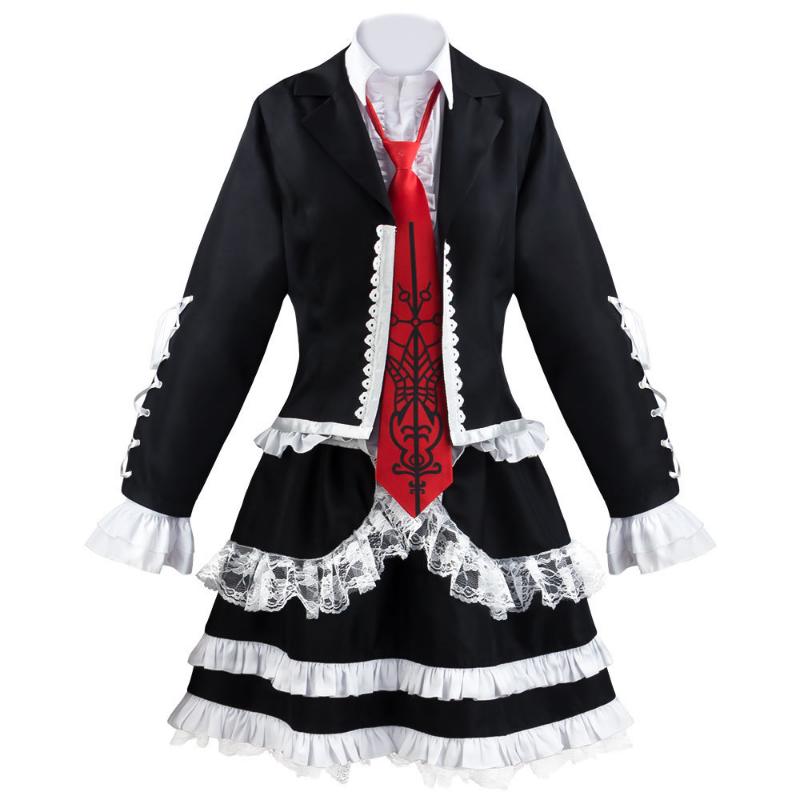Anime Danganronpa Celestia Ludenberg Yasuhiro Taeko Cosplay Kostüm Perücke mit Kleid inklusive Hemd Krawatte Socken Outfits Halloween