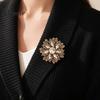 Bag Decoration Pin Retro Rhinestone Flower Brooch for Women, Vintage Floral Lapel Elegant Pin, Jewelry Accessory Wedding Party Prom Scarves Decorative