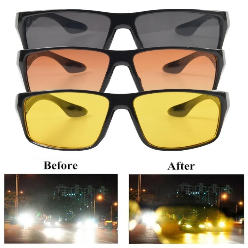 Car Night Vision Unisex Goggles Anti-Glare Sunglasses UV Protection Eyewear Enhanced Light Motorcycle Driving Glasses