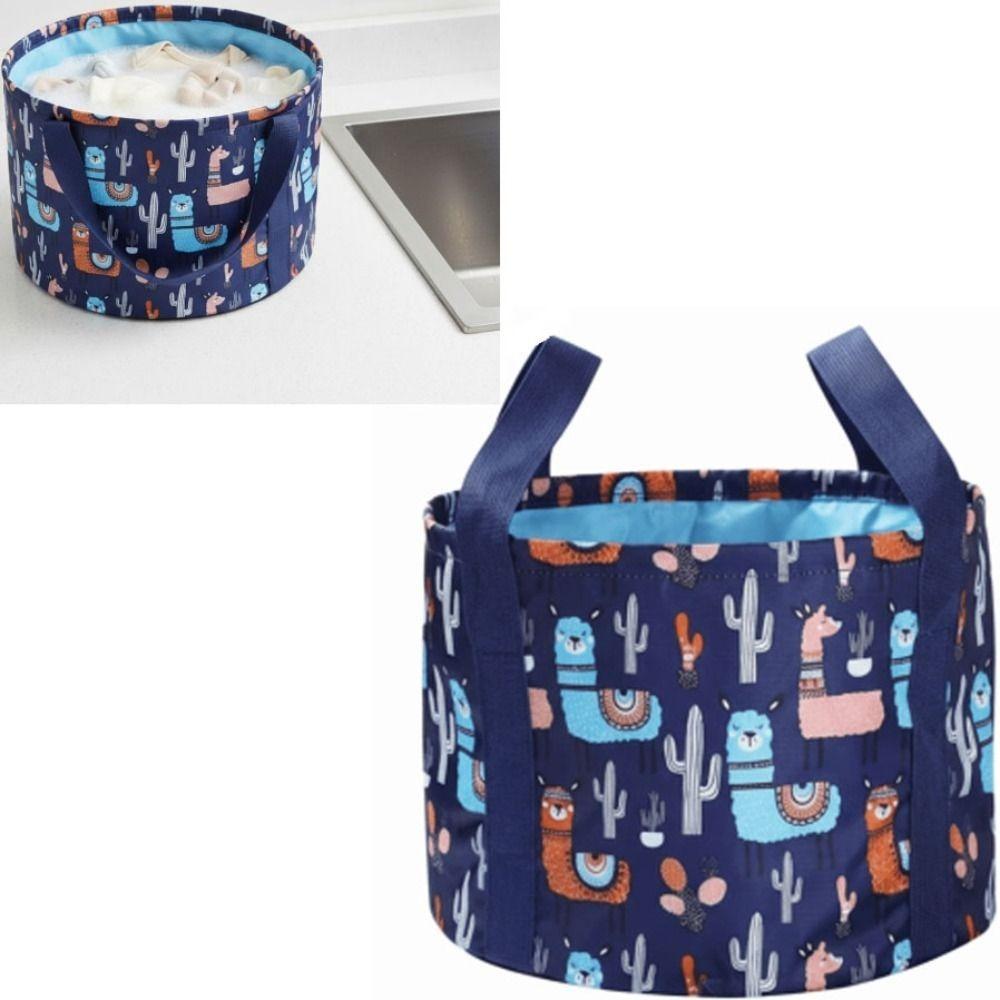 

Прочное Складное Ведро из Оксфордской Ткани Легкое С Ручкой Складная Ванночка для Ног Портативная Ванна для Замачивания Ног Туризм темно-синий