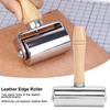 Leather Press   Roller   Leather Craft Wooden Handle   Rolling Tool Silver
