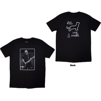 David Gilmour Luck  Strange Black Cat Strat (Back Print) T-Shirt Black