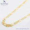 S00113589 Xuping 14K Goldfarbe Premium-Textur Hip Hop Cuban Chain Umweltfreundliches Kupfer Schwere Kette Schmuckset