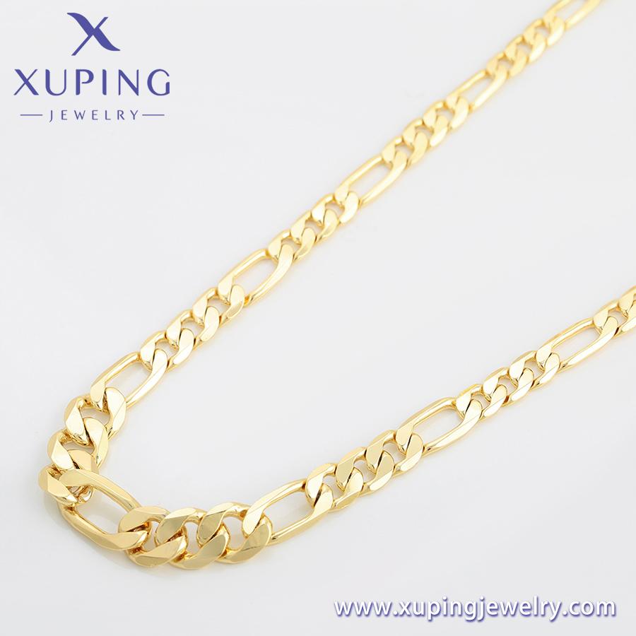 S00113589 Xuping 14K Goldfarbe Premium-Textur Hip Hop Cuban Chain Umweltfreundliches Kupfer Schwere Kette Schmuckset