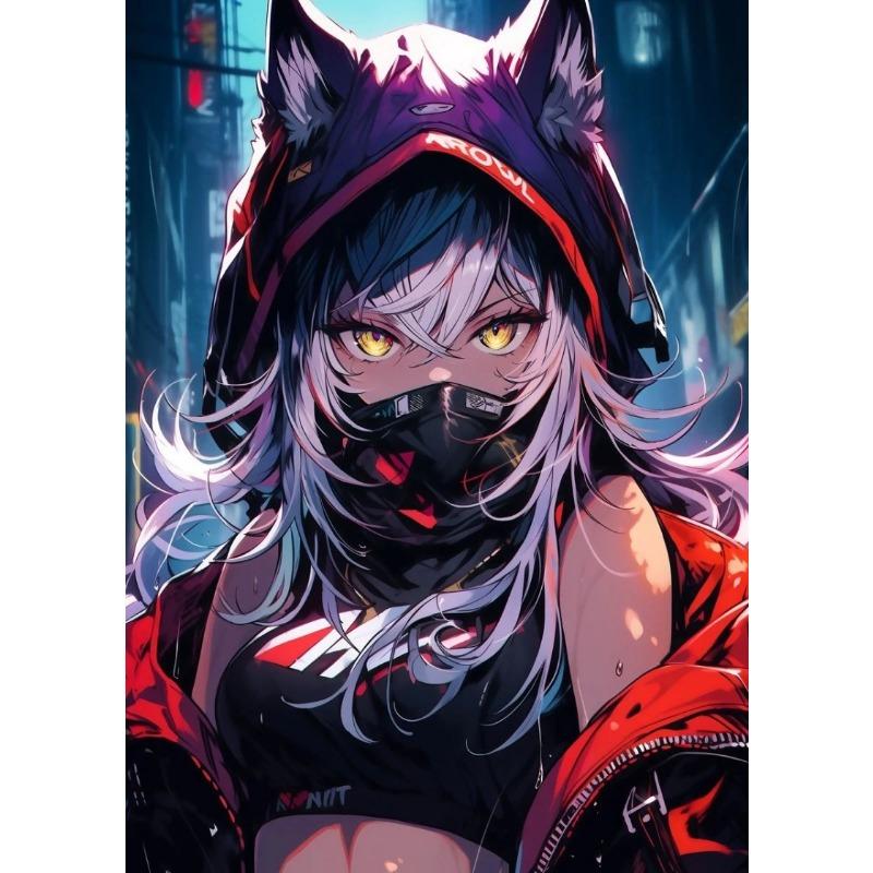 Cute Anime Girl Cat Ear Cool Girl Sexy Modern Fashion Poster Canvas Paintings Wall Art Pictures Playroom Home Decor