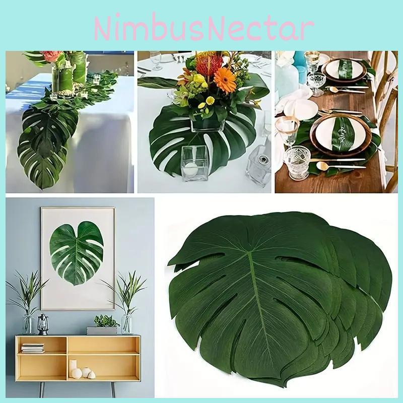 Tropical Palm Leaf Wedding Decor Set With Artificial Plants For Jungle Party Themes