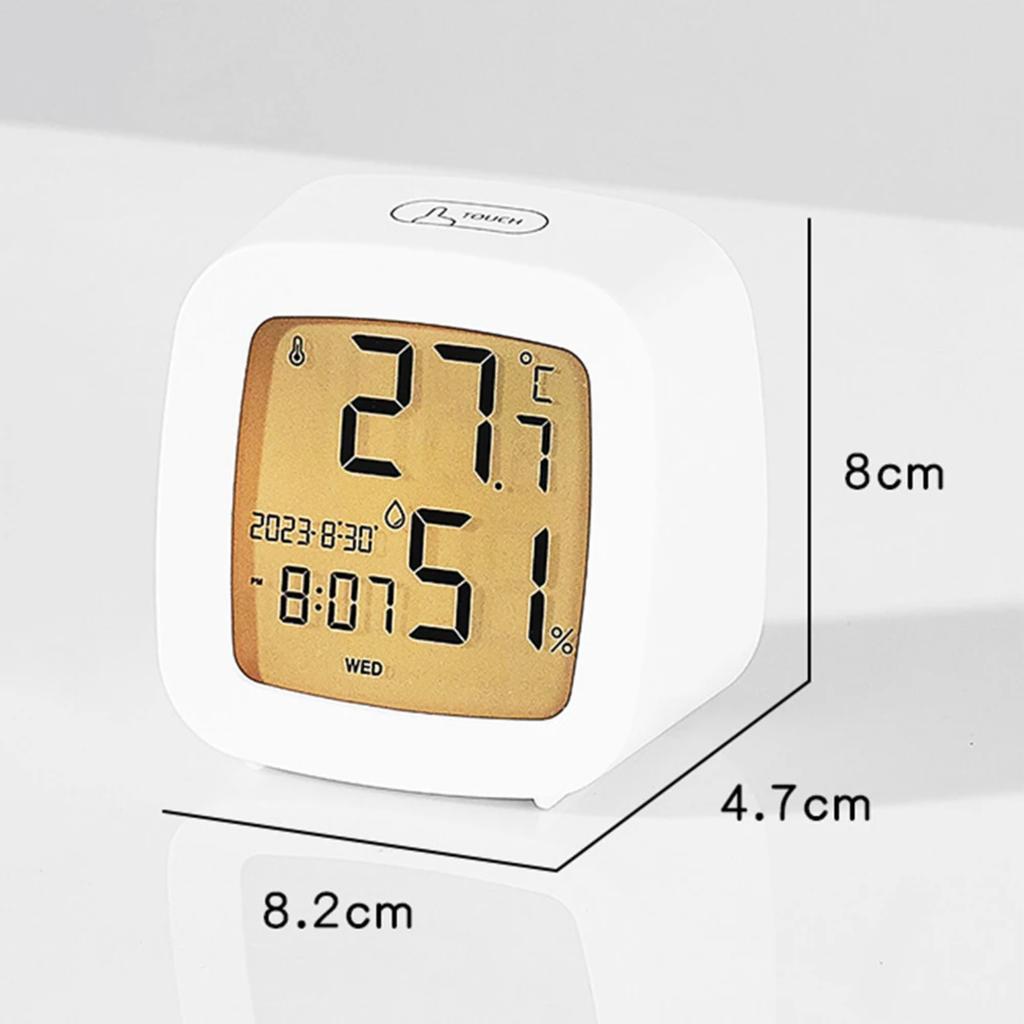 Alarm Clock With Backlight Battery Operated LCD Display Temperature Humidity Monitor Use Office School Decor Small clock