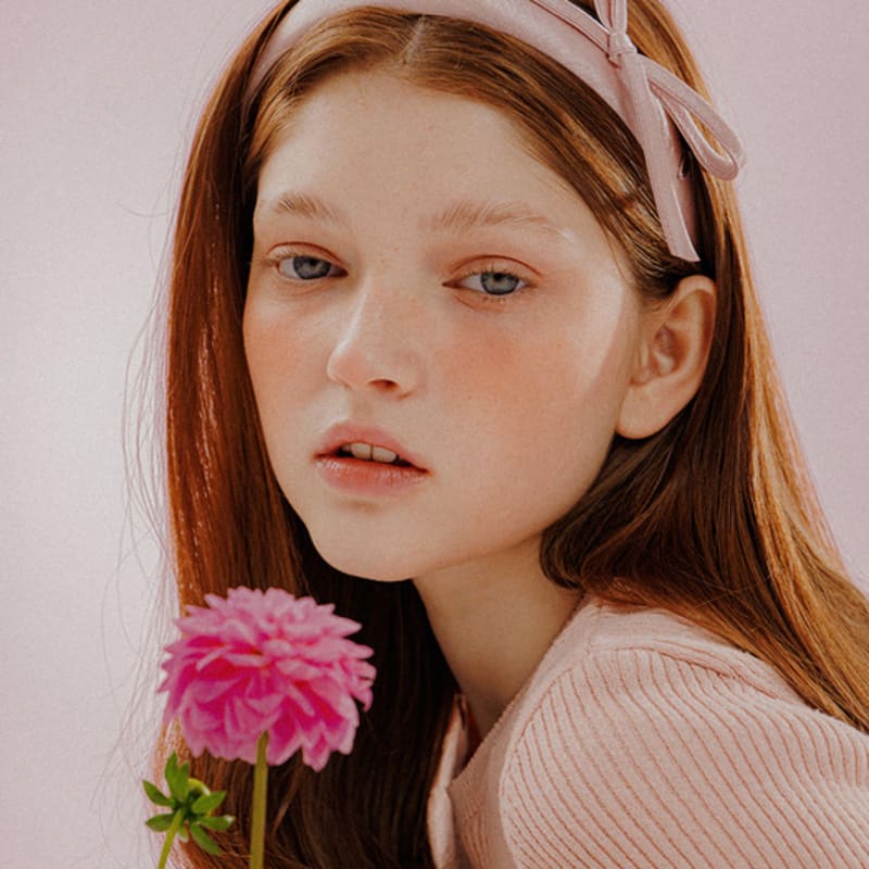 

меллотори широкая атласная повязка для волос с лентой (светло-розовый) Light pink