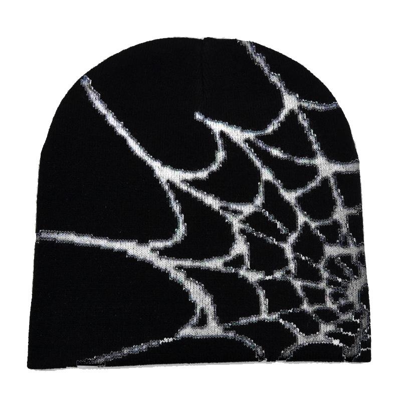 Knitted Hat Trendy Pullover Hat Spider Web Jacquard Unisex