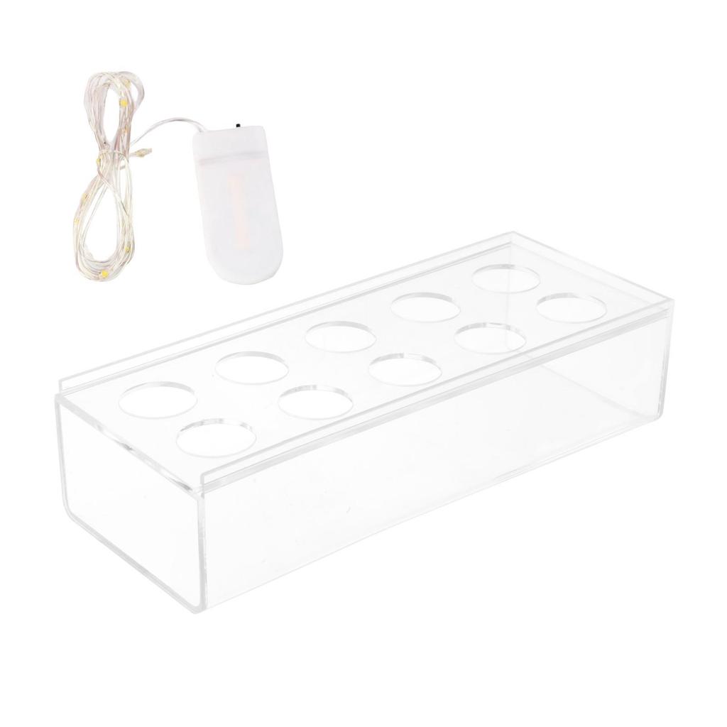 Acrylic Vase Flowers Boxes Water Holder Art Propagation Plant Container LED Lights String Bud