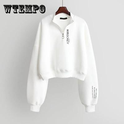 Zipper Sweater Long Sleeve Jacket Women Loose Short Outer Wear Top Spring and Autumn Sweatshirts