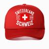 Casquette de baseball en maille respirante motif drapeau suisse pour homme et femme, chapeau trucker d'été, snapback réglable