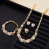 New Products Fashion Zircon Gold Plated Jewelry Brecelete and Rings Sets for Womens,Necklace and Earrings Jewelry Gift Sets