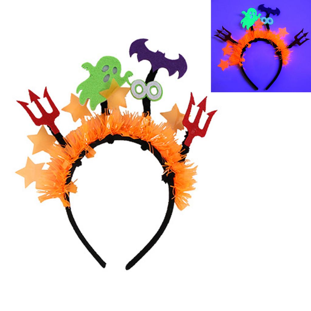 Halloween Glow Hair Hoop Lightweight Makeup Party Fun Hairband For Photos Ghost Festival Fluorescent Decorations