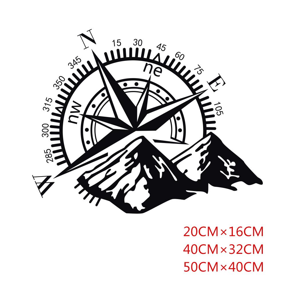 2Pcs Car Door Side Stickers Vinyl Film Auto Decoration Compass Decal Waterproof SUV Styling Automobiles Car Tuning Accessories