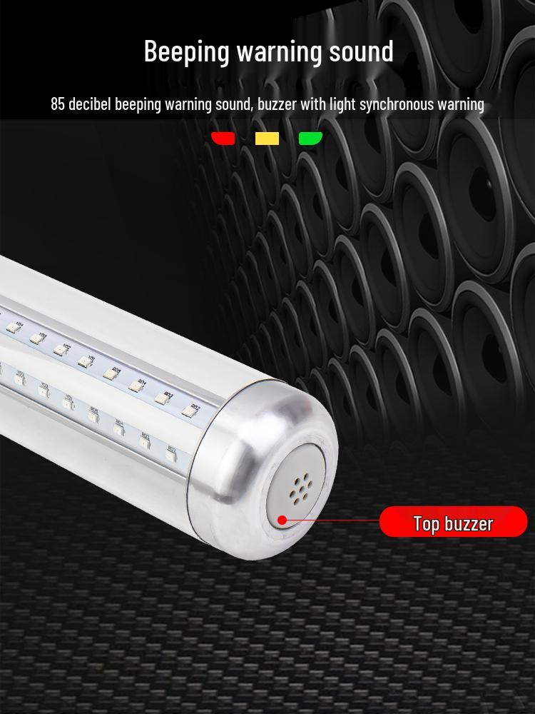 Q7 Aluminum Alloy LED 24V Warning Light: Three-Color, All-in-One Machine Tool Signal with Constant On and Buzzer.